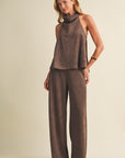 The Vivi Suede Top + Pant Set - Sold Separately