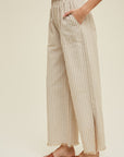 The Seaside Taupe Striped Linen Pants