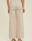 The Seaside Taupe Striped Linen Pants