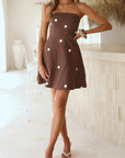 The Anais Polka Dot Strapless Dress