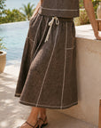 The Aspen Dark Brown Top + Skirt Set - Sold Separately
