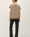 The Sadie Mocha Striped Crochet Top
