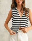 The Saffi Navy Striped Vest