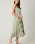 The Sahar Sage Linen Midi Dress