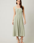 The Sahar Sage Linen Midi Dress