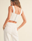 The Dani White Denim Top + Pants Set