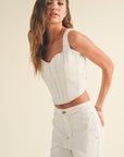 The Dani White Denim Top + Pants Set