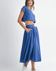 The Santorini Crop Top + Midi Skirt Set- Sold Separately