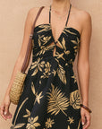 The Seira Tropical Halter Mini Dress