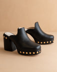 The Sierra Black Vegan Leather Clogs