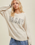 The Skye Black 'Vacay' Embroidered Sweater
