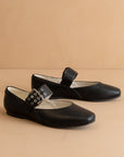 The Soho Black Buckle Ballet Flat
