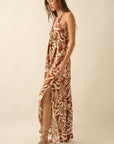 The Sonora Sunburn Halter Maxi Dress