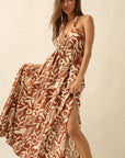 The Sonora Sunburn Halter Maxi Dress