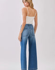 The Genoa Medium Denim Slant Pocket Crop Jeans