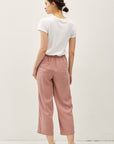 The Halle Summer Mauve Drawstring Wide Leg Pants