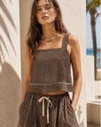 The Aspen Dark Brown Top + Skirt Set - Sold Separately