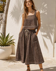 The Aspen Dark Brown Top + Skirt Set - Sold Separately