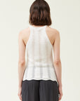 The Talia Off White Halter Sweater Top