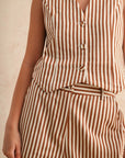 The Tansy Striped Vest + Pants Set - Sold Separately