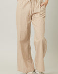 The Tasha Taupe Striped Drawstring Pants
