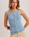 The Talya Apron Denim Top