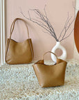 The Terri Tan Vegan Top Handle Bag