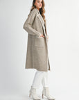 The Terri Lt Mocha Contrast Collar Sweater Jacket