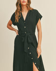 The Tess Button Down Linen Dress