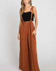 The Beatrix Crosshatch Suspender Jumpsuit