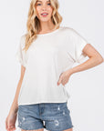 The Tyler Ivory Drop Shoulder Modal Top