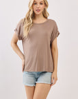 The Tyler Light Mocha Drop Shoulder Modal Top