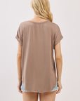 The Tyler Light Mocha Drop Shoulder Modal Top