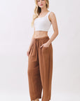 The Senna Nutshell Drawstring Barrel Pants