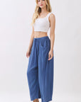 The Senna Denim Blue Drawstring Barrel Pants