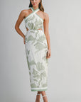 The Valencia Halter Cut Out Midi Dress