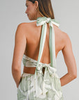 The Valencia Halter Cut Out Midi Dress