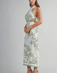The Valencia Halter Cut Out Midi Dress