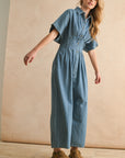 The Willow Chambray Pleated Jumpsuit
