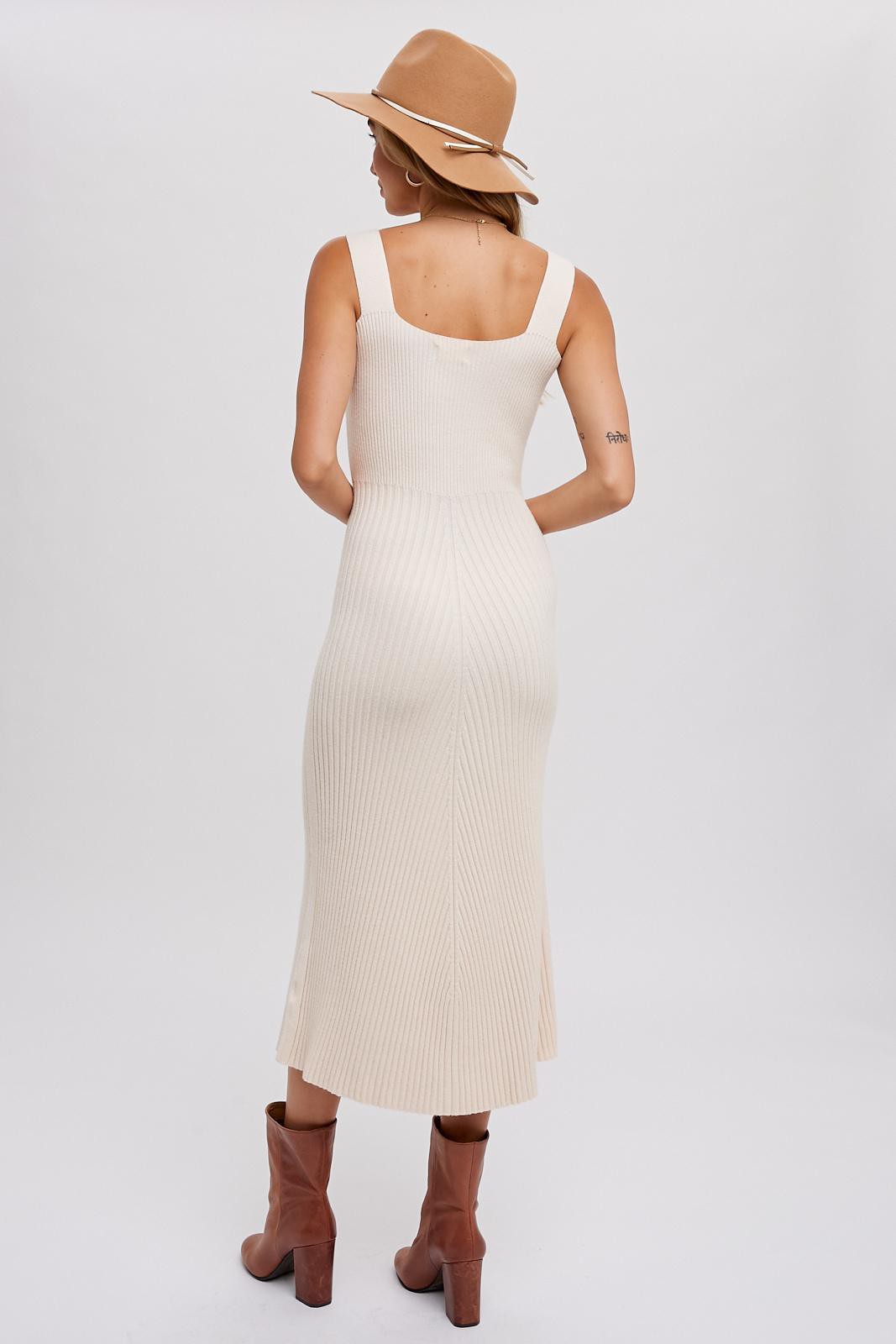 The Aisley Ribbed Sweater Midi Dress  Thread + Seed