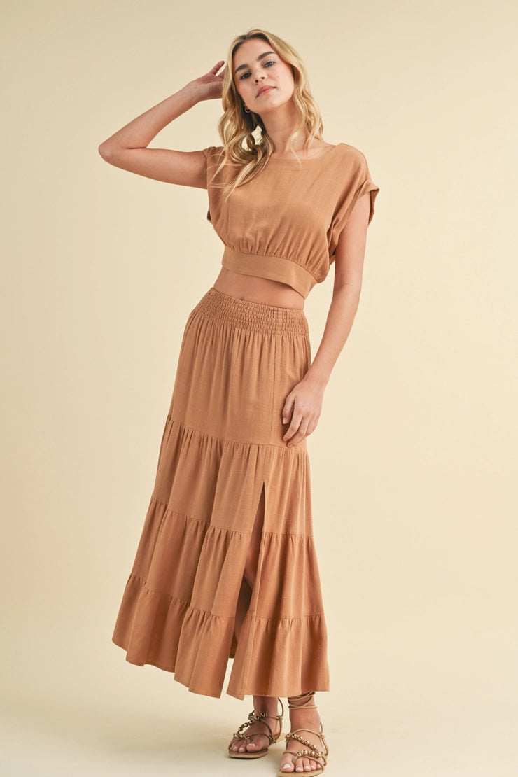 The Andie Linen Top + Skirt Set