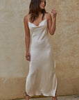 The Angelina Satin Cowl Neck Dress *Runway Exclusive*