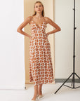 The Blythe Tobacco Open Back Maxi Dress