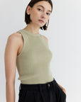 The Brie Ribbed High Neck Top