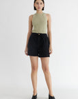 The Brie Ribbed High Neck Top