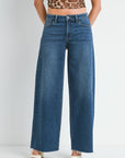 The Christy Dark Wash Relaxed Wide Leg Jeans