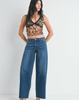 The Christy Dark Wash Relaxed Wide Leg Jeans