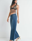 The Christy Dark Wash Relaxed Wide Leg Jeans