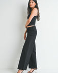 The Christy Black Relaxed Wide Leg Jeans