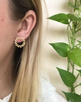 The Checkered Circle Studs by Michelle Starbuck Designs